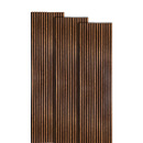 Lote de 3 paneles decorativos de listones de madera Colva Efecto nogal, fondo negro, 240x60 cm Efecto nogal / Fondo negro