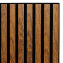 Lote de 3 paneles decorativos de listones de madera Colva Efecto nogal, fondo negro, 60x60 cm Efecto nogal / Fondo negro