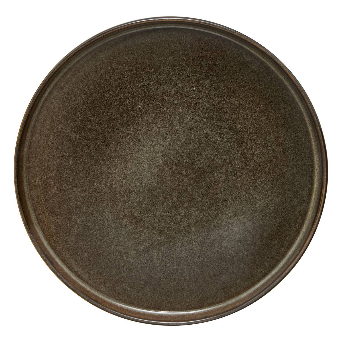 Lote de 6 platos llanos "Tierra Desconocida" Loza, D.26,7 cm, Marrón Marrón