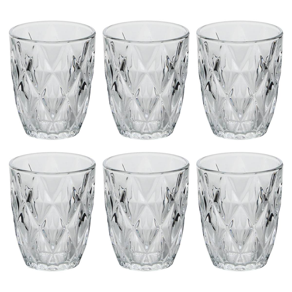 Lote de 6 vasos bajos "Lea" Vaso, 280 ml, Transparente Transparente