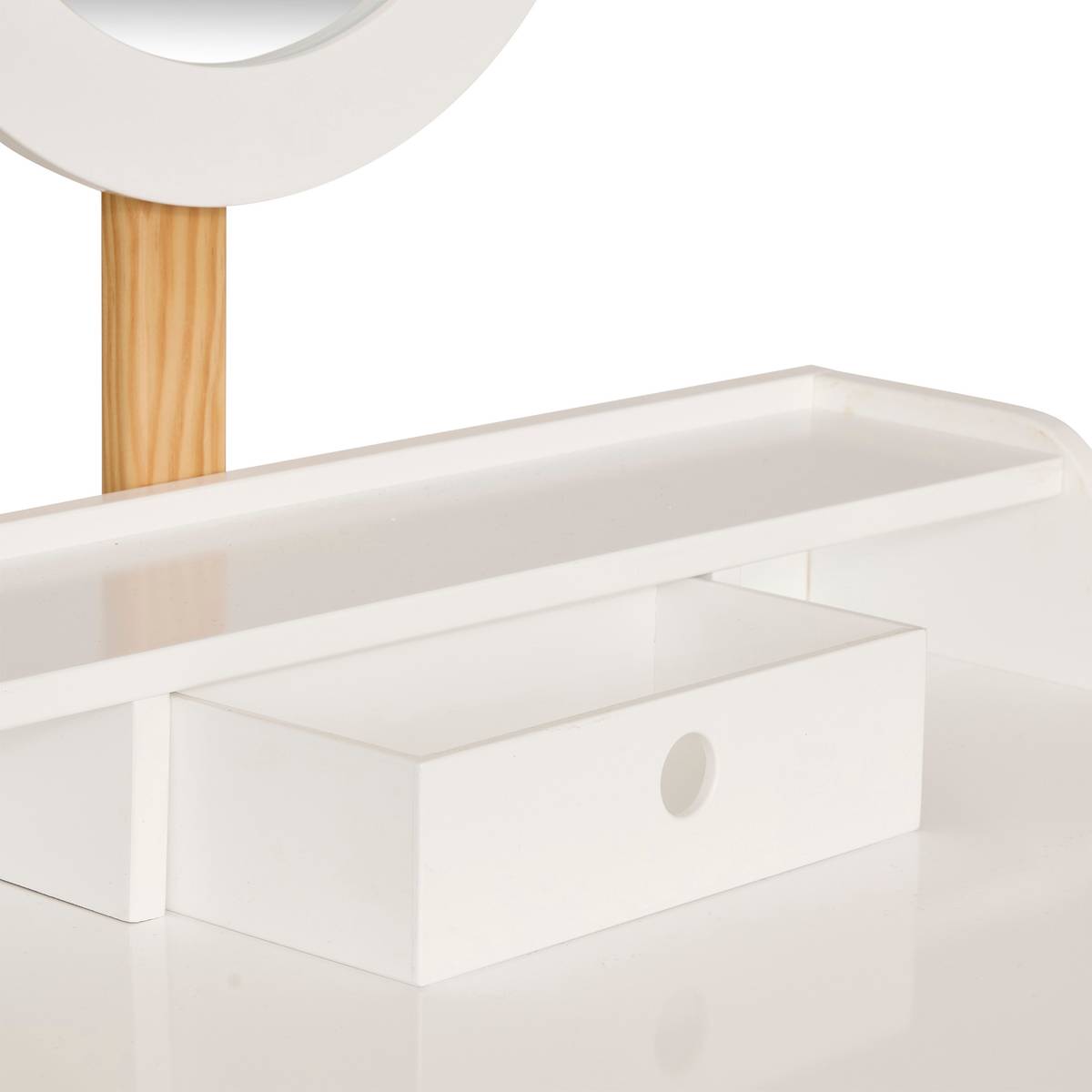 Tocador y taburete infantil "Bella" H.89,2 cm, Blanco Blanco