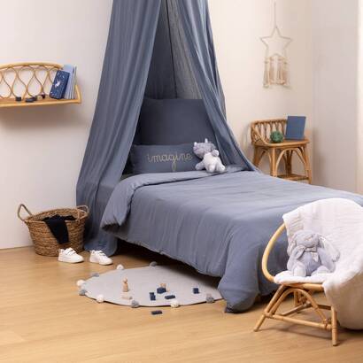 Juego de cama infantil "lili" 2 piezas, 140x200 cm, azul gris