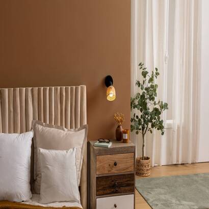 Aplique de pared/techo "lio" beige, 10x10 cm