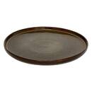 Lote de 6 platos llanos "Tierra Desconocida" Loza, D.26,7 cm, Marrón Marrón