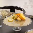 Soporte para tartas "Celeste" Vidrio, D.33 cm, Dorado Oro
