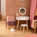 Tocador y taburete infantil "Bella" H.89,2 cm, Blanco Blanco