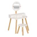 Tocador y taburete infantil "Bella" H.89,2 cm, Blanco Blanco