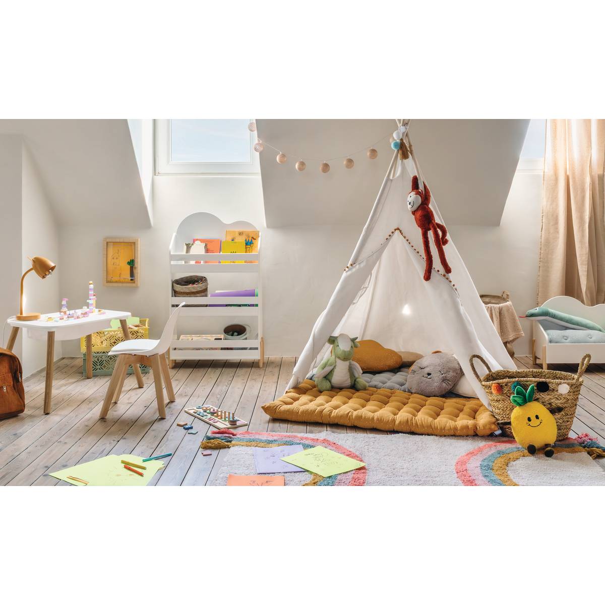 Biblioteca infantil "Dulzura" Blanco, 61,5x100 cm Blanco