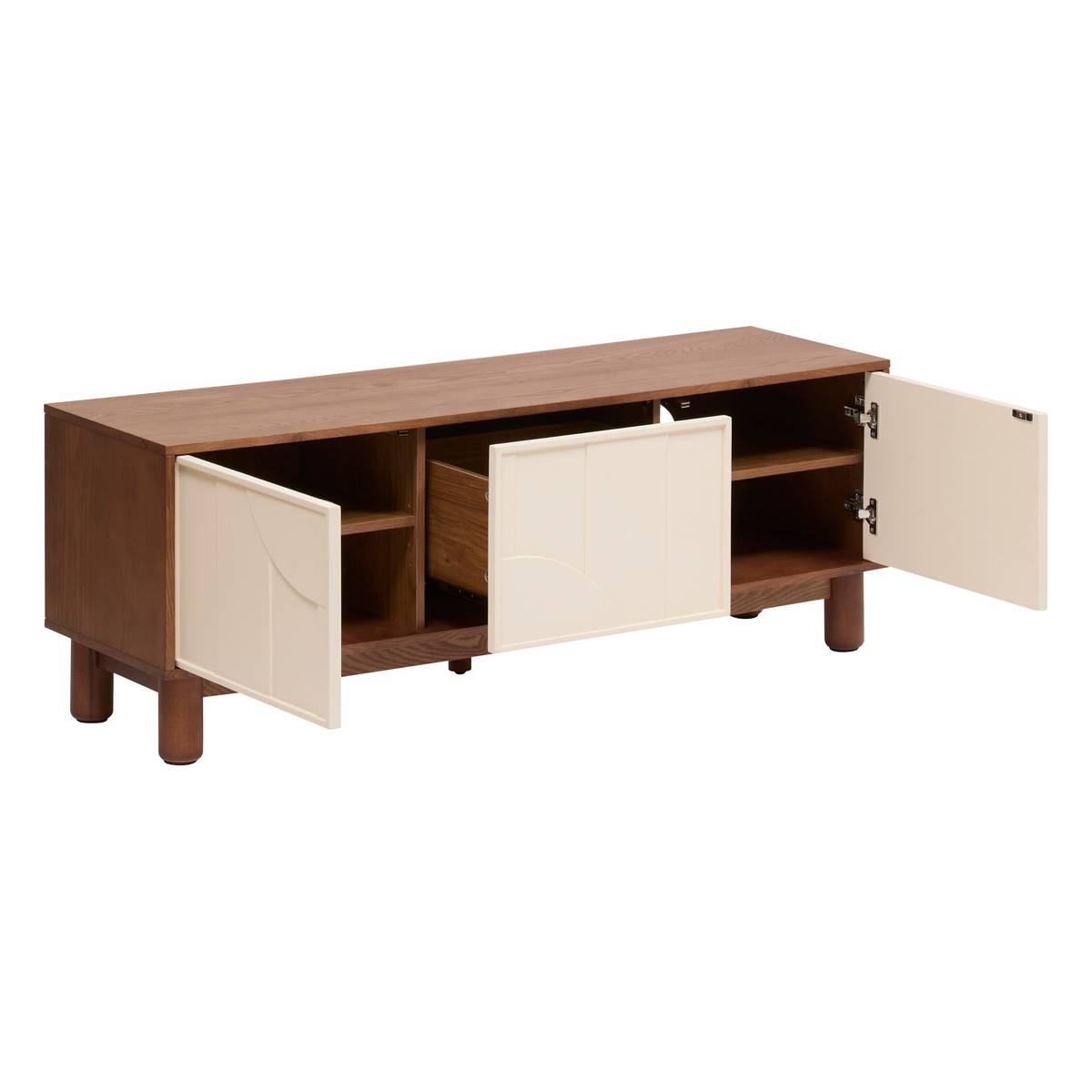Mueble de TV 2 puertas 4 estantes "Jilani" Marrón, 140x40 cm Marrón