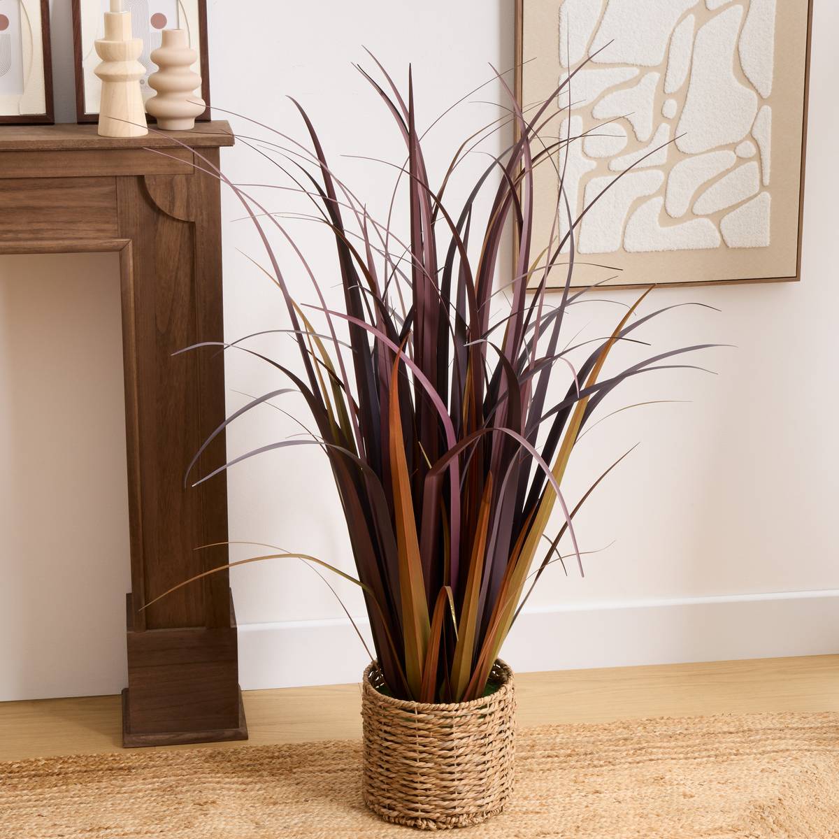 Planta artificial en maceta 'Zya' 70x70 cm Rojo