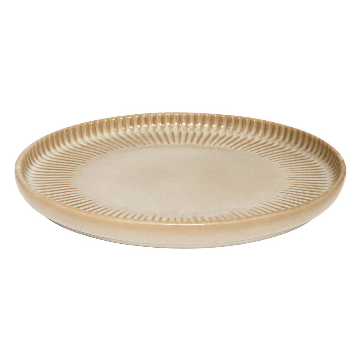 Lote de 6 platos de postre "Chloe" Gres (cerámica), D.20,5 cm, Beige Beige