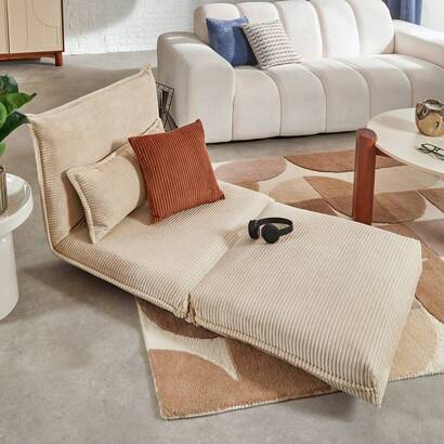Sill&oacute;n cama "elois" marfil, l.85 cm
