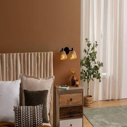 Aplique de pared/techo "myha" beige, 28x15 cm