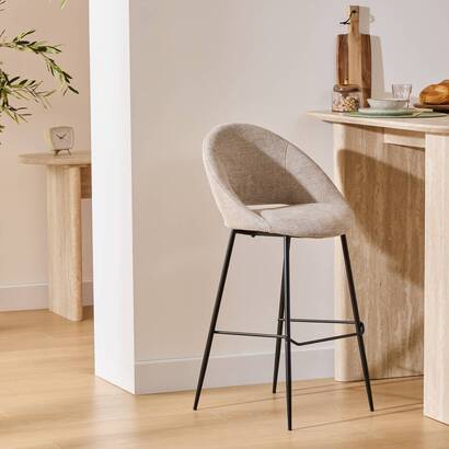 Juego de 2 taburetes de bar "amago" beige, 54x52 cm