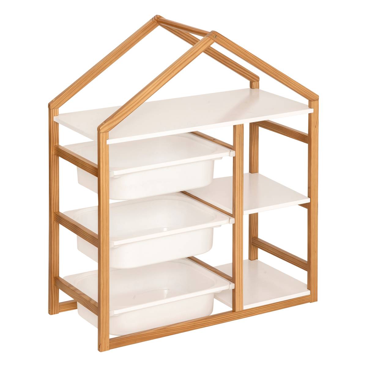 Estantería de 3 niveles "Bako" Blanco, 68x82 cm Blanco