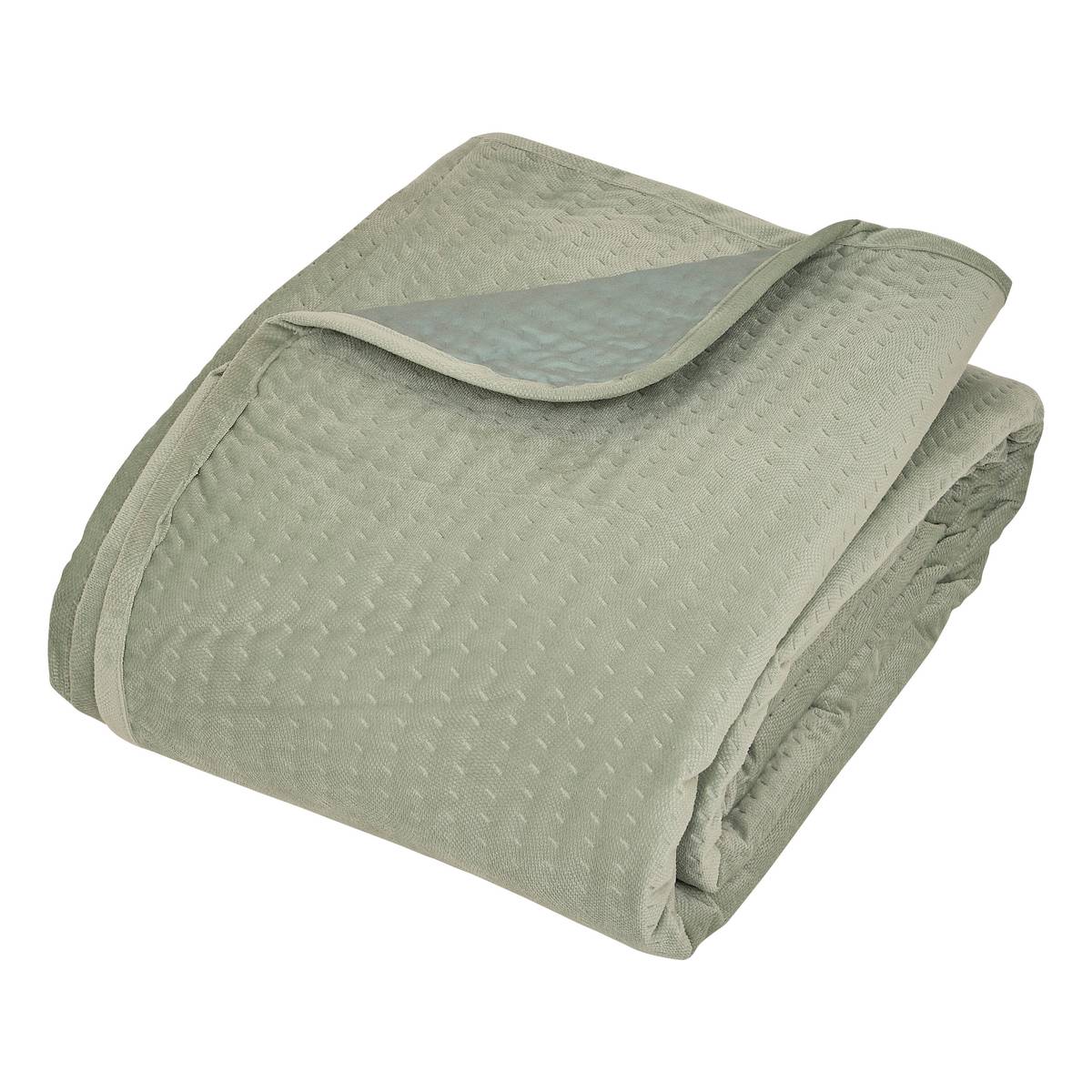 Cubrecama y 2 fundas de almohada "Lilou" Verde Celadón, 260x240 cm Verde