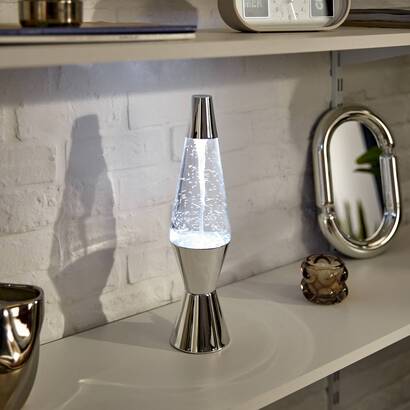 L&aacute;mpara de mesa sector "lava" plata, h.36,5 cm