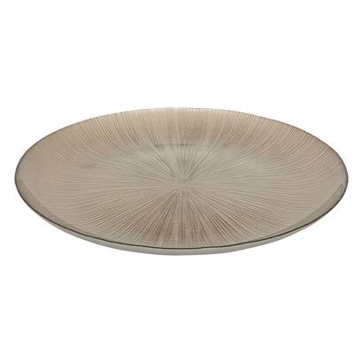 Plato llano "gloria" vidrio, d.32 cm, champ&aacute;n