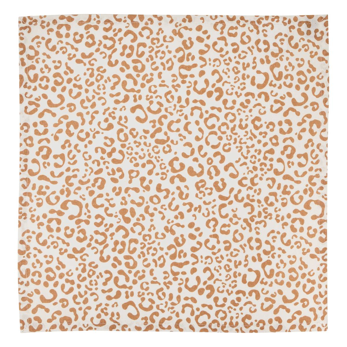Juego de 4 servilletas "Leopadi" Lino Beige, 40 x 40 cm Beige