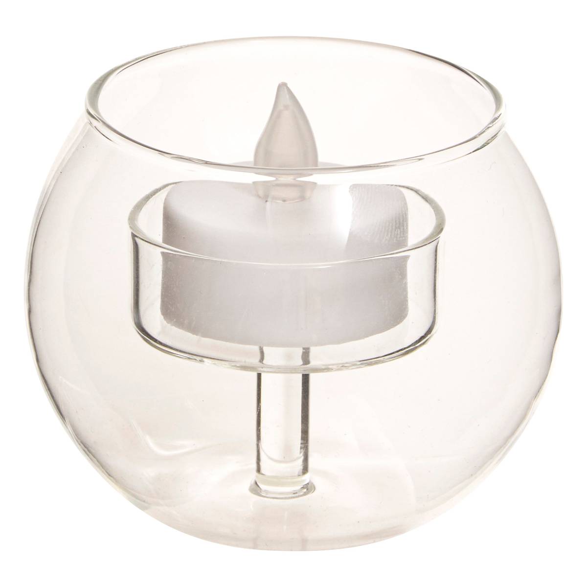 Vela LED "Bola" Transparente, 8x7,5 cm Transparente