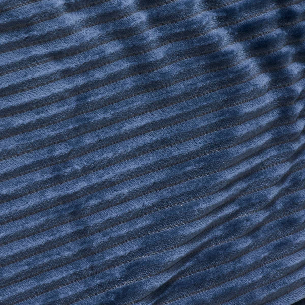 Manta de franela acanalada "Arum" Azul tinta, 240x220 cm Azul