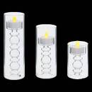 3 velas LED "Lena" Transparente, 6x6 cm Transparente