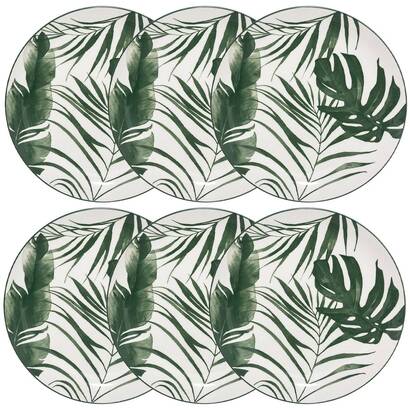 Lot de 6 assiettes &agrave; dessert palme vaisselle assiettes &agrave; dessert