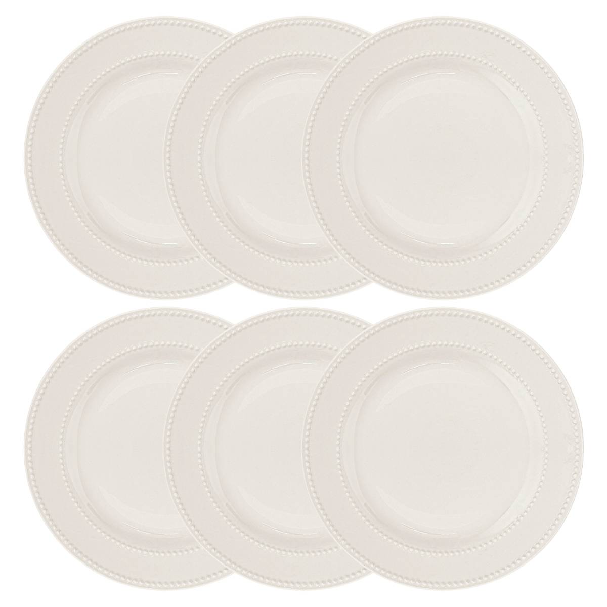 Lot de 6 assiettes plates Perle Vaisselle Assiettes plates