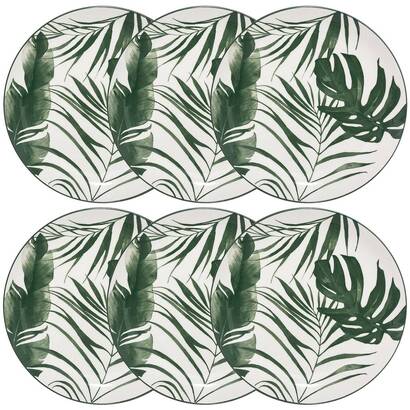 Lot de 6 assiettes plates palme vaisselle assiettes plates