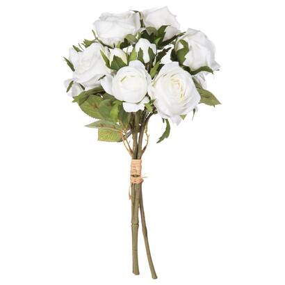 Bouquet 14 roses artificielles plantes, vases fleurs artificielles