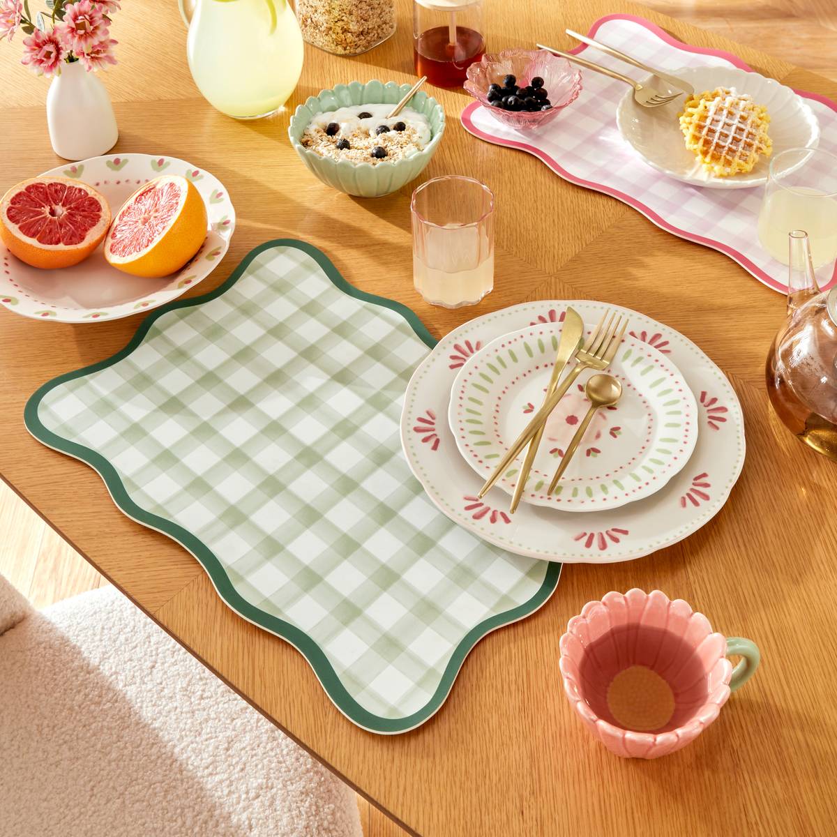 Lot de 6 assiettes plates  Fleur De Rose Vaisselle Assiettes plates