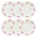 Lot de 6 assiettes plates  Fleur De Rose Vaisselle Assiettes plates