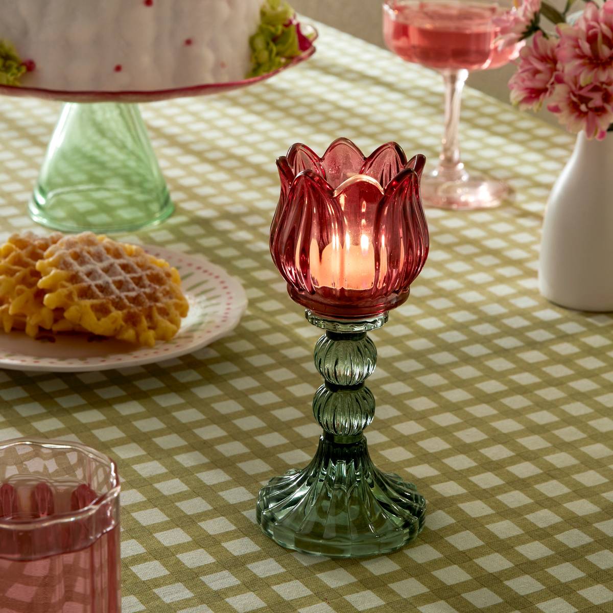 Lot de 2 photophores Fleur de Rose Bougies, senteurs Photophores, bougeoirs