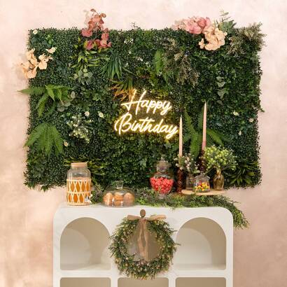 N&eacute;on led happy birthday objets d&eacute;co guirlandes, bo&icirc;tes lumineuses
