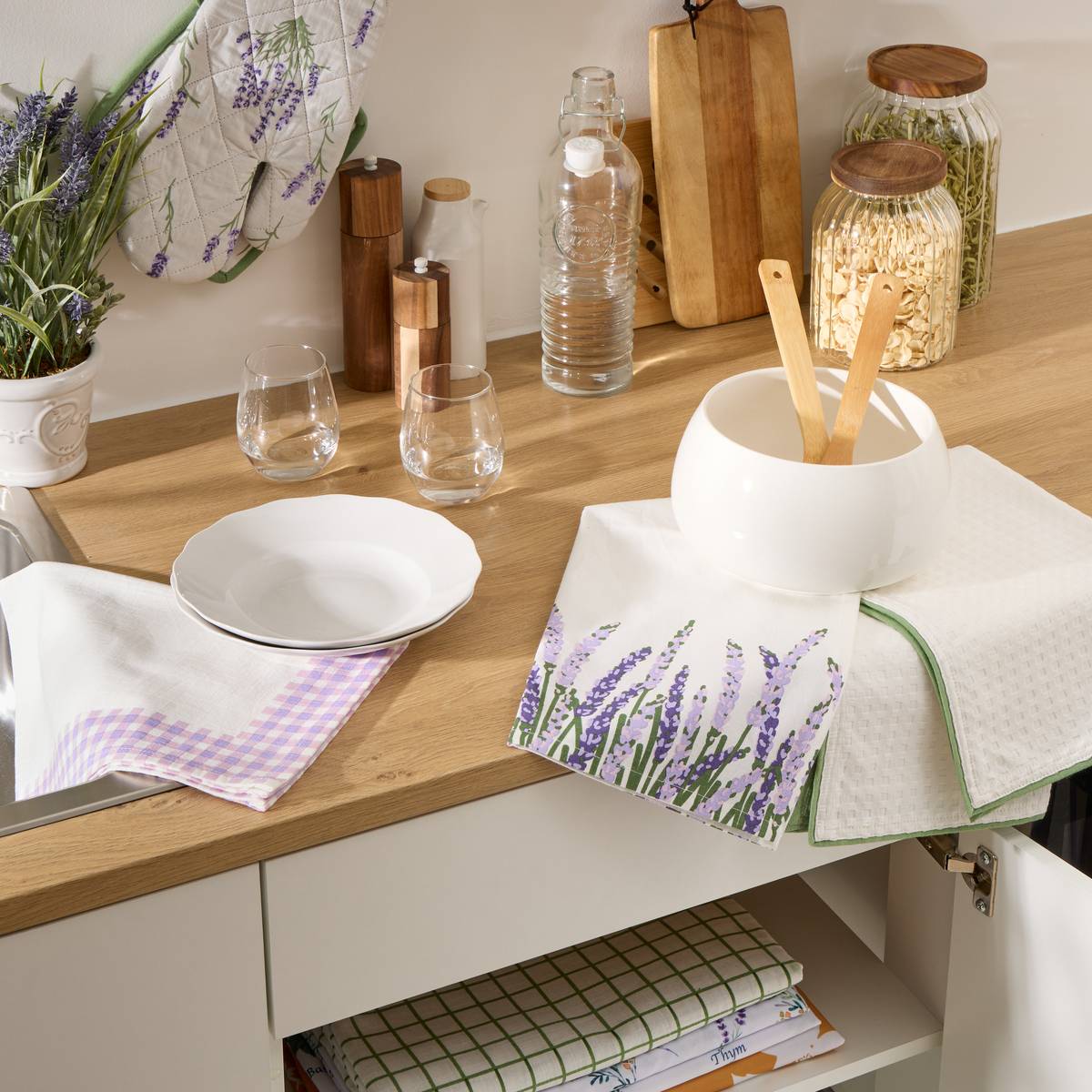 Lot de 2 torchons Waffle Linge de table Sets de table, serviettes