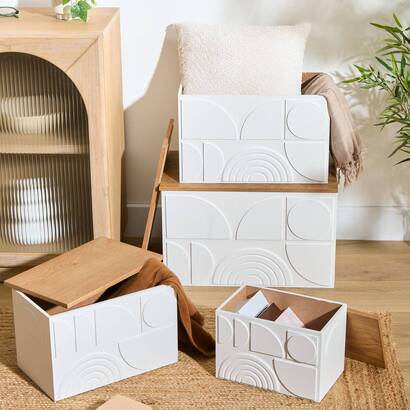 Lot de 4 malles 3d catalina rangements d&eacute;co malles