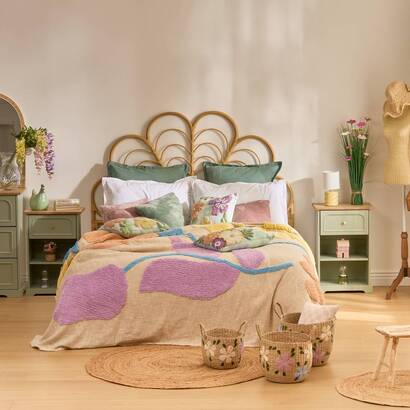 Dessus de lit fleurs sauvages linge de lit couvre-lits, &eacute;dredons