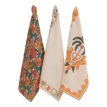 Lot de 3 torchons Tropical Linge de table Sets de table, serviettes
