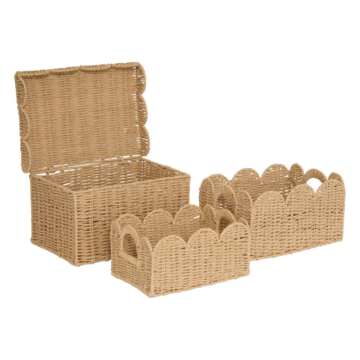 Lot de 3 cagettes rectangulaires Cyrielle Rangements déco Boites de rangement