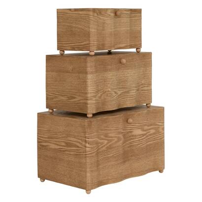 Lot de 3 malles rectangulaires Nikita Rangements d&eacute;co Malles