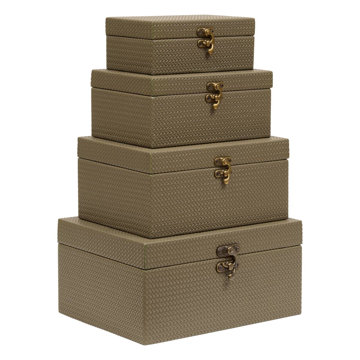 Lot de 4 boîtes de rangement rectangulaires Bonie Rangements déco Boites de rangement