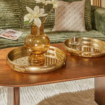 Lot de 2 plateaux zora objets d&eacute;co plateaux