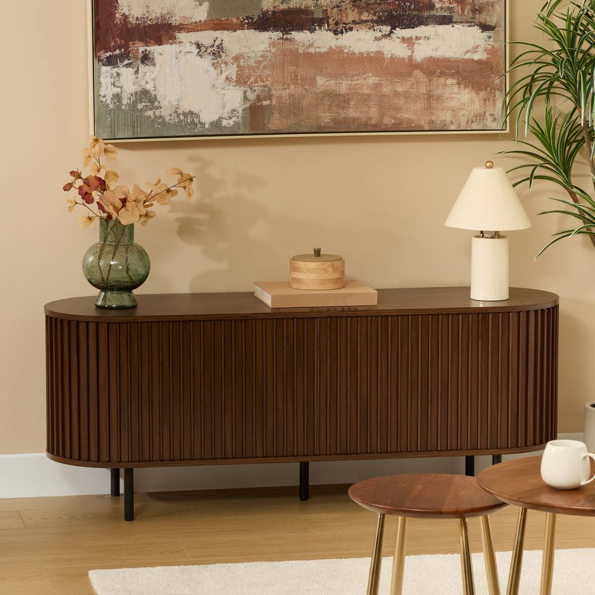 Meuble tv oval 2 portes 2 niveaux Alcove Salon Meubles TV
