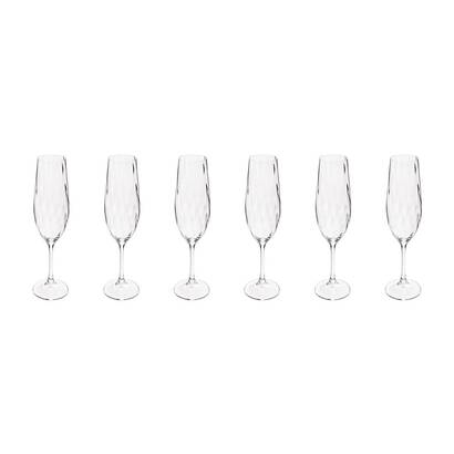 Lot de 6 fl&ucirc;tes &agrave; champagne neva verres, carafes fl&ucirc;tes