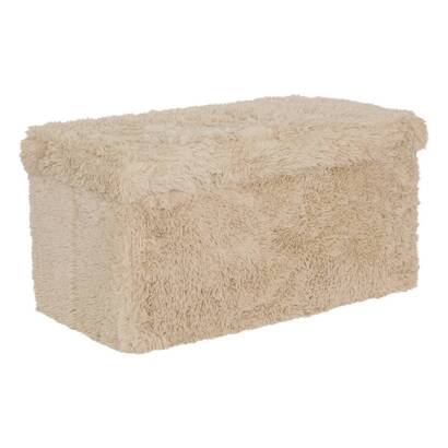 Pouf de rangement double duvia entr&eacute;e, couloir poufs pliants