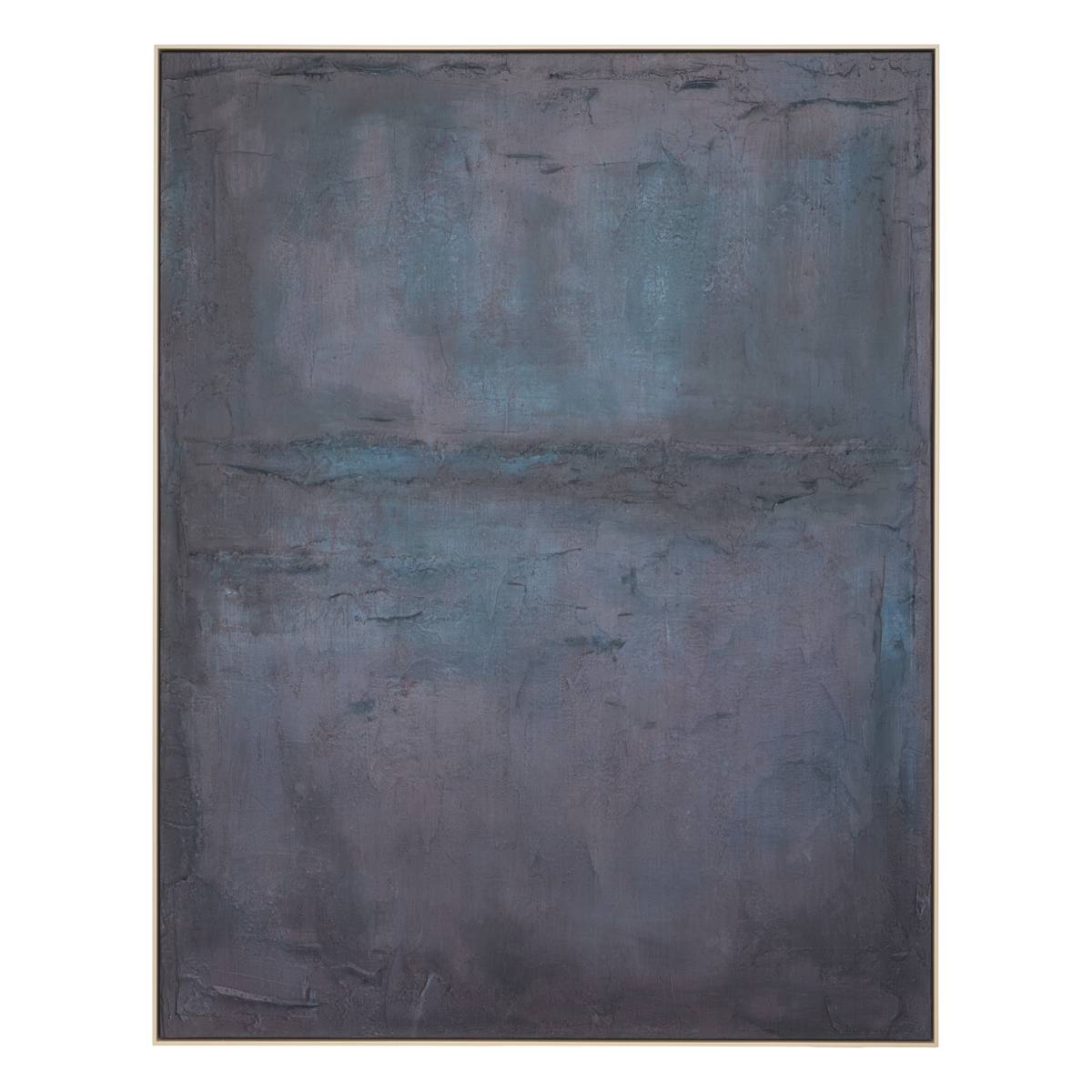 Toile peinte encadr&eacute;e "bea" 48x116 cm, bleu