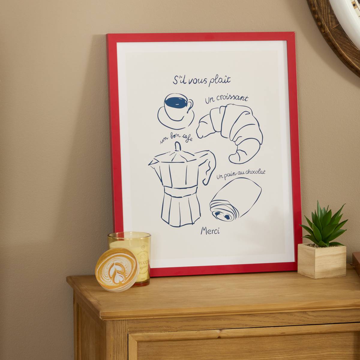 Affiche encadrée Petit dej à la française Décoration murale Toiles, tableaux