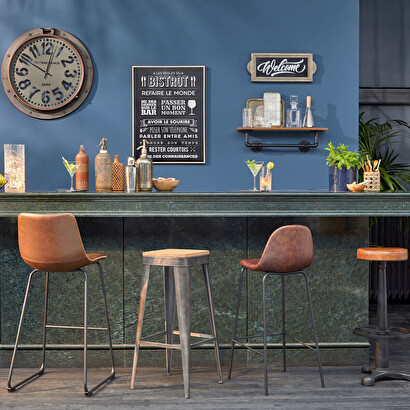 Lot de 2 chaises de bar Vladi Salle &agrave; manger Tabourets de bar