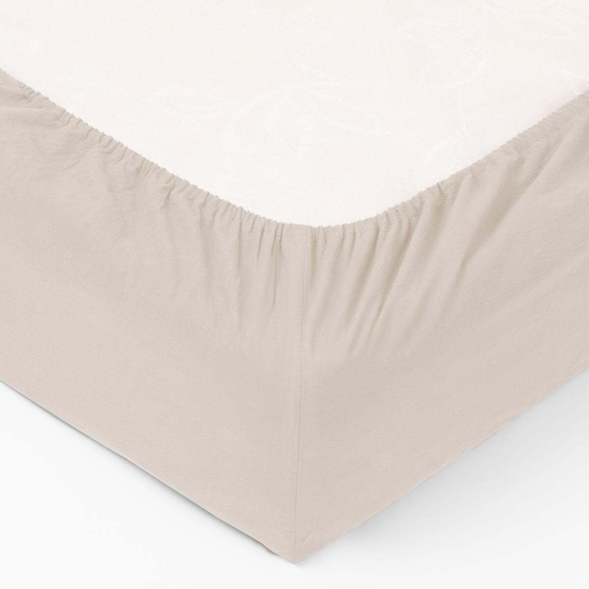 Drap-housse, coton lav&eacute; Linge de lit Draps-housses