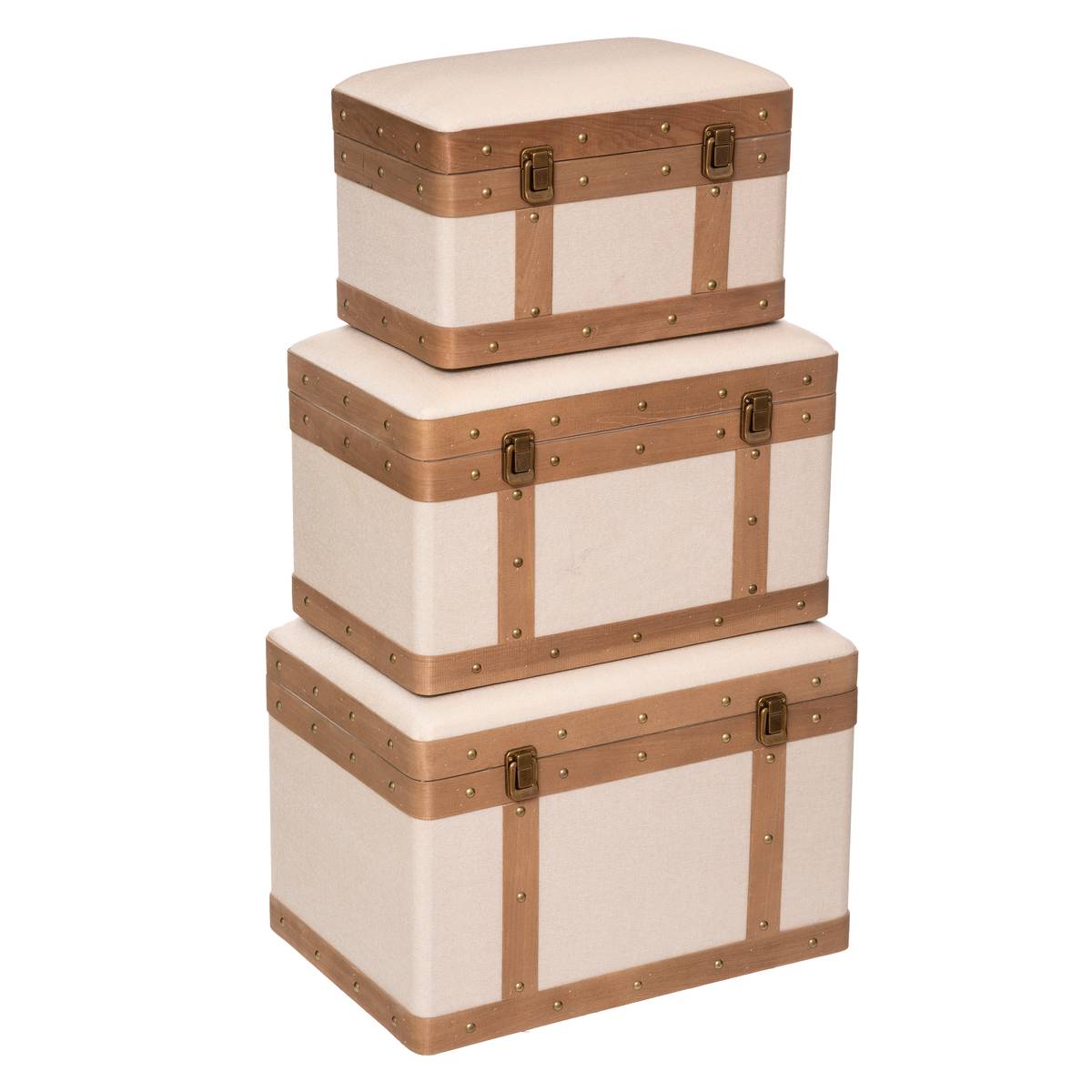 Malle Décoration Gris Blanc Set De 3 Malles De Rangement Malle Décoration Gris Blanc Set De 3 Malles De Rangement